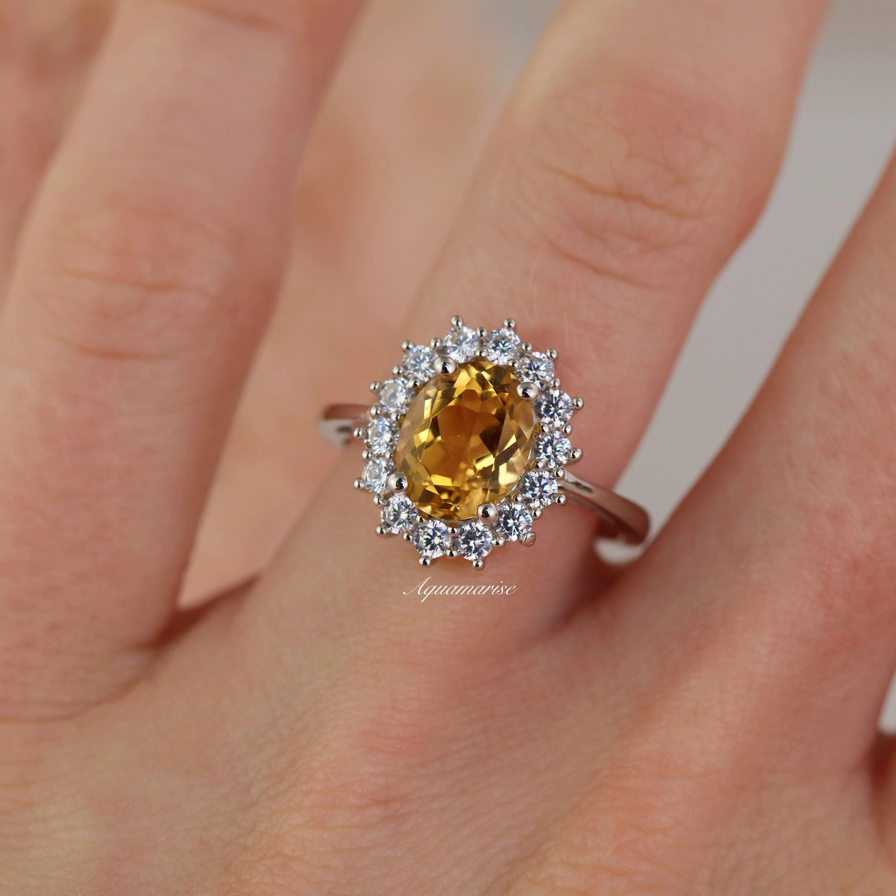 Diana Natural Citrine Ring in Sterling Silver - Image 4