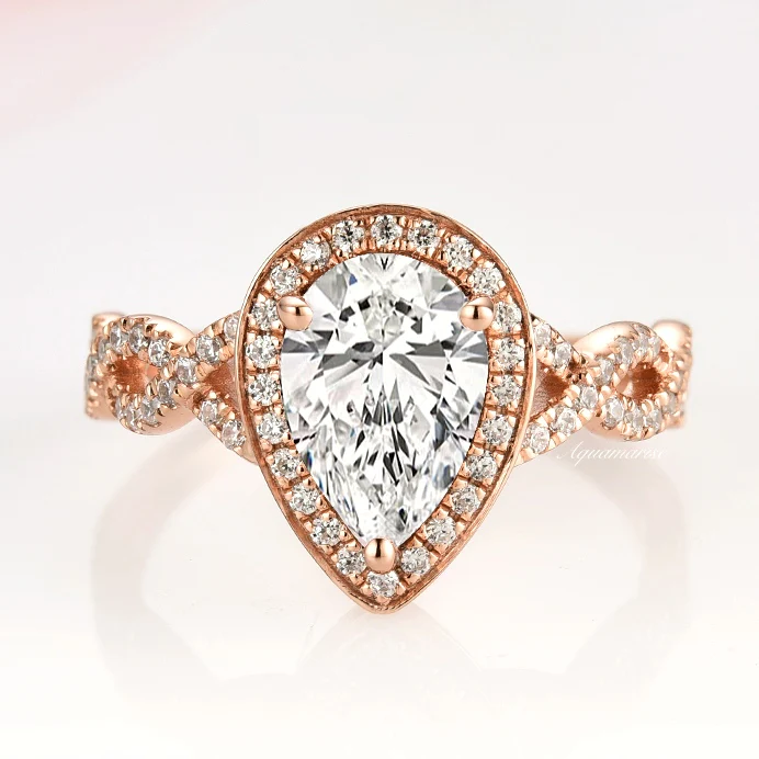 Nouveau Lab-Grown Diamond Engagement Ring- 14K Solid Rose Gold (IGI Certified)