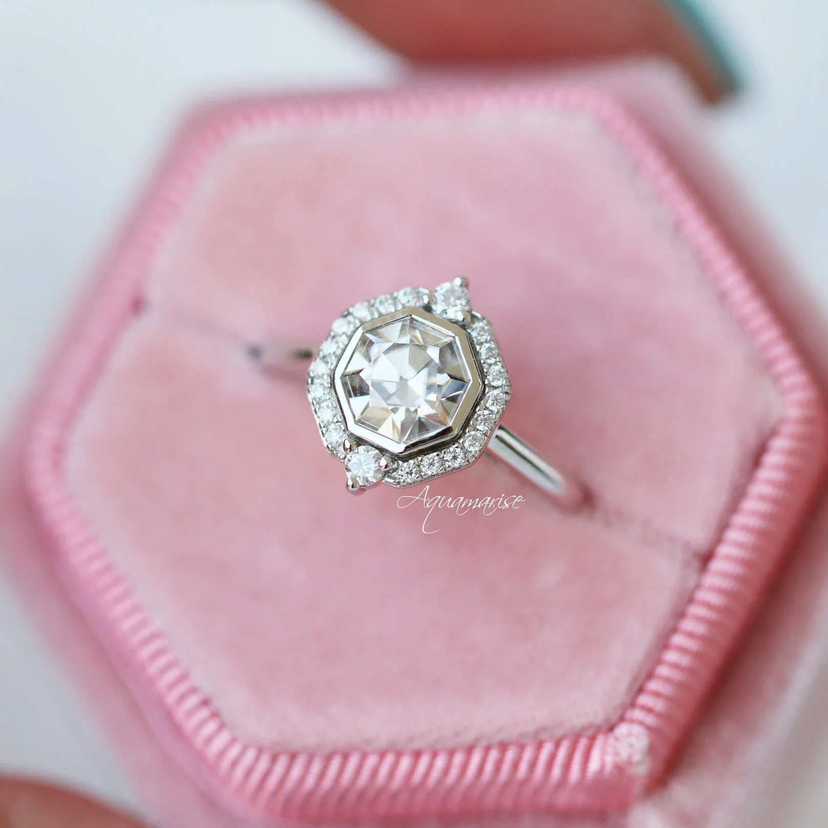 Octavia Lab-Grown Diamond Engagement Ring- 14K White Gold (IGI Certified) - Image 3