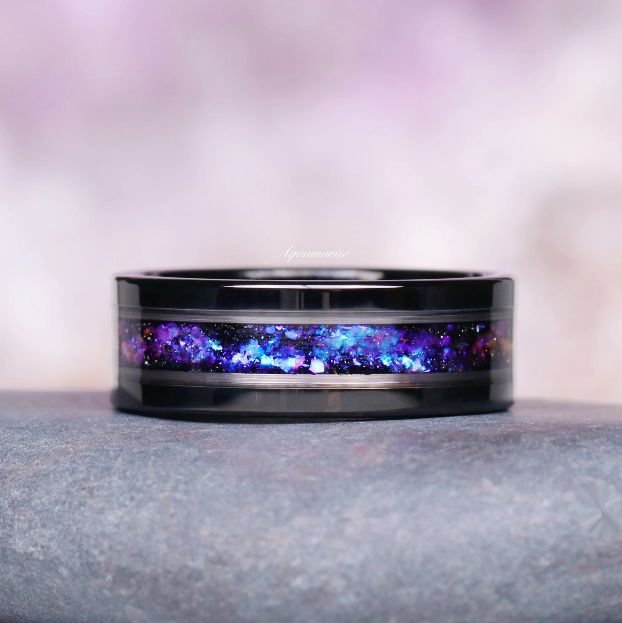 Orion Nebulaâ„¢ & Cornflower Sapphire Leaf Couples Ring Set - Image 4