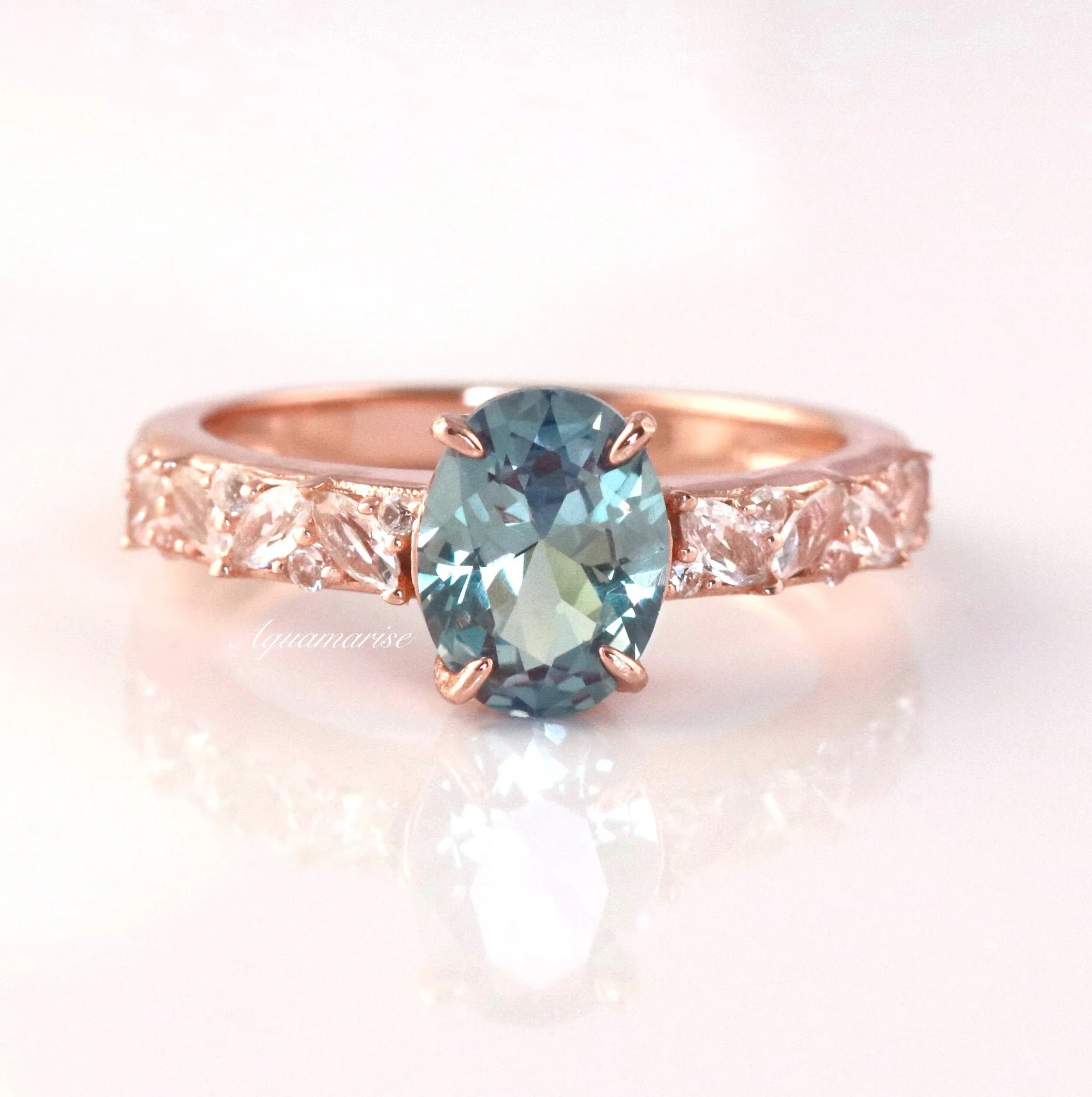 Tacori Alexandrite Ring- 14K Rose Gold Vermeil - Image 2