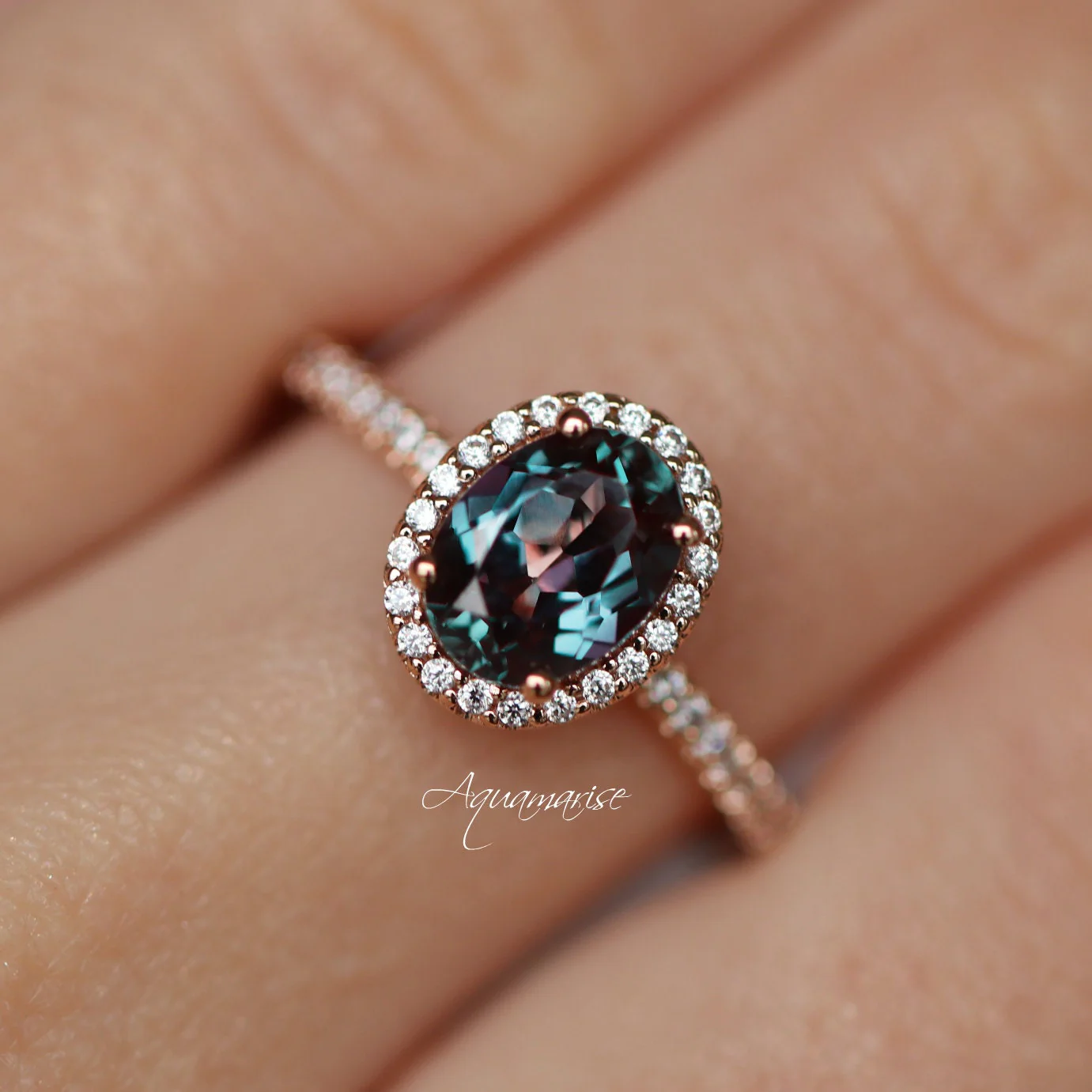 Iris Lab-Grown Alexandrite Ring- Sterling Silver - Image 2