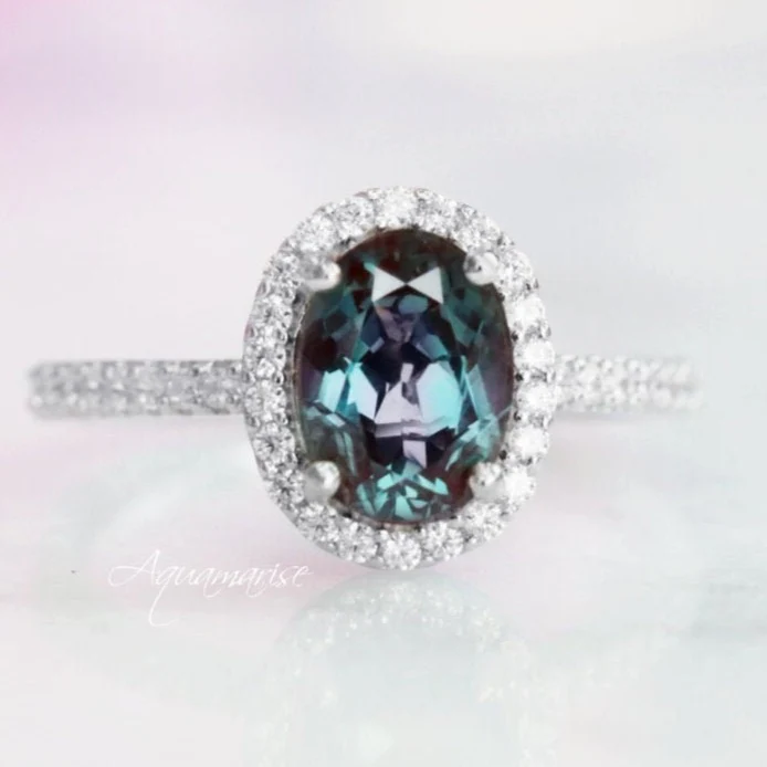 Iris Lab-Grown Alexandrite Ring- Sterling Silver - Image 4
