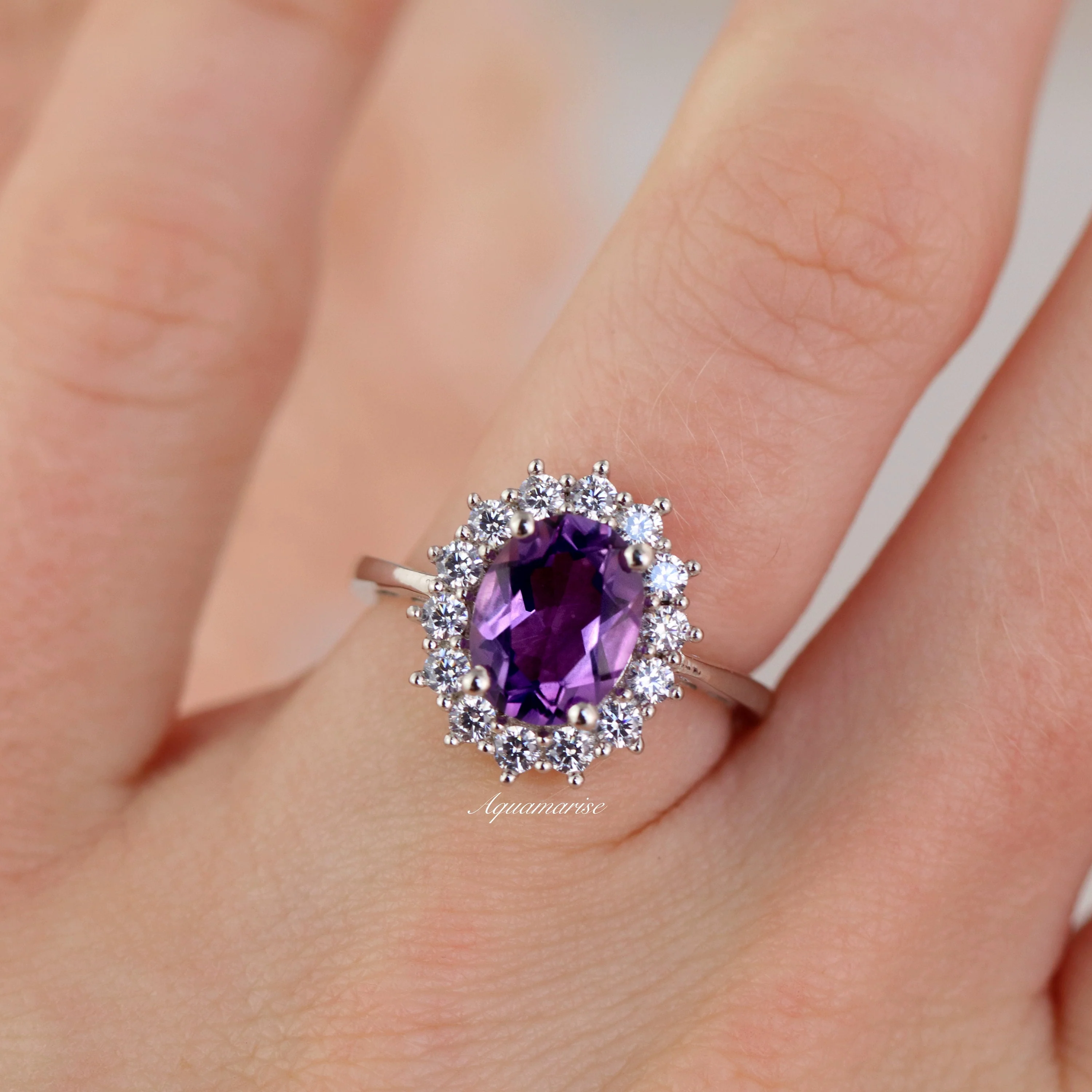 Diana Natural Amethyst Ring in Sterling Silver - Image 3