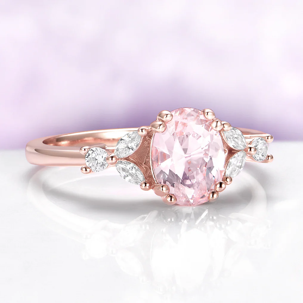 Vintage Morganite Ring in 14K Rose Gold Vermeil - Image 2