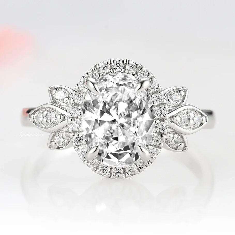 Peony Lab-Grown Diamond Engagement Ring- 14K White Gold (IGI Certified)
