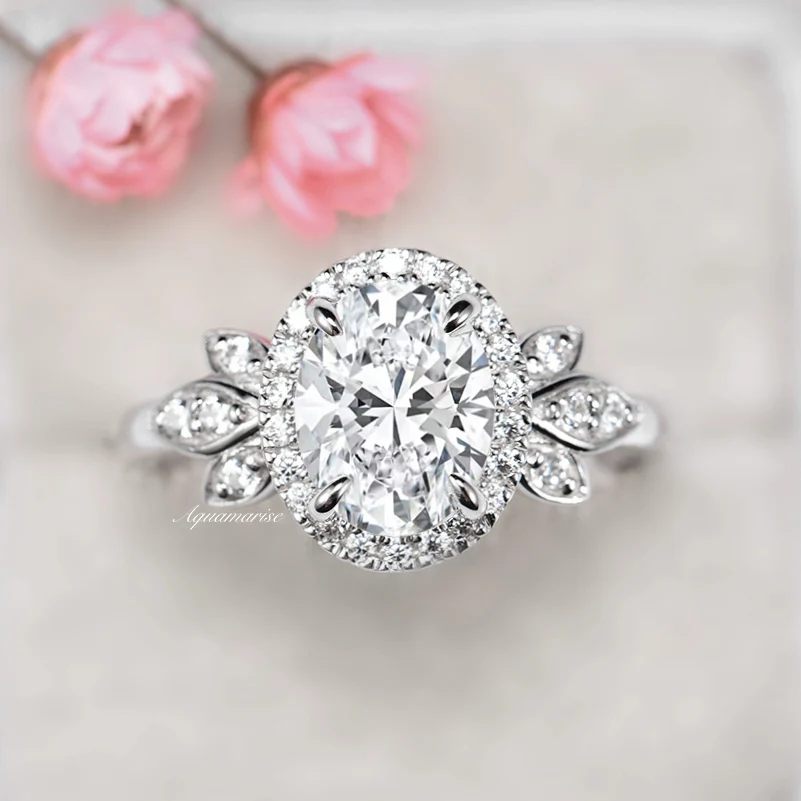 Peony Lab-Grown Diamond Engagement Ring- 14K White Gold (IGI Certified) - Image 2