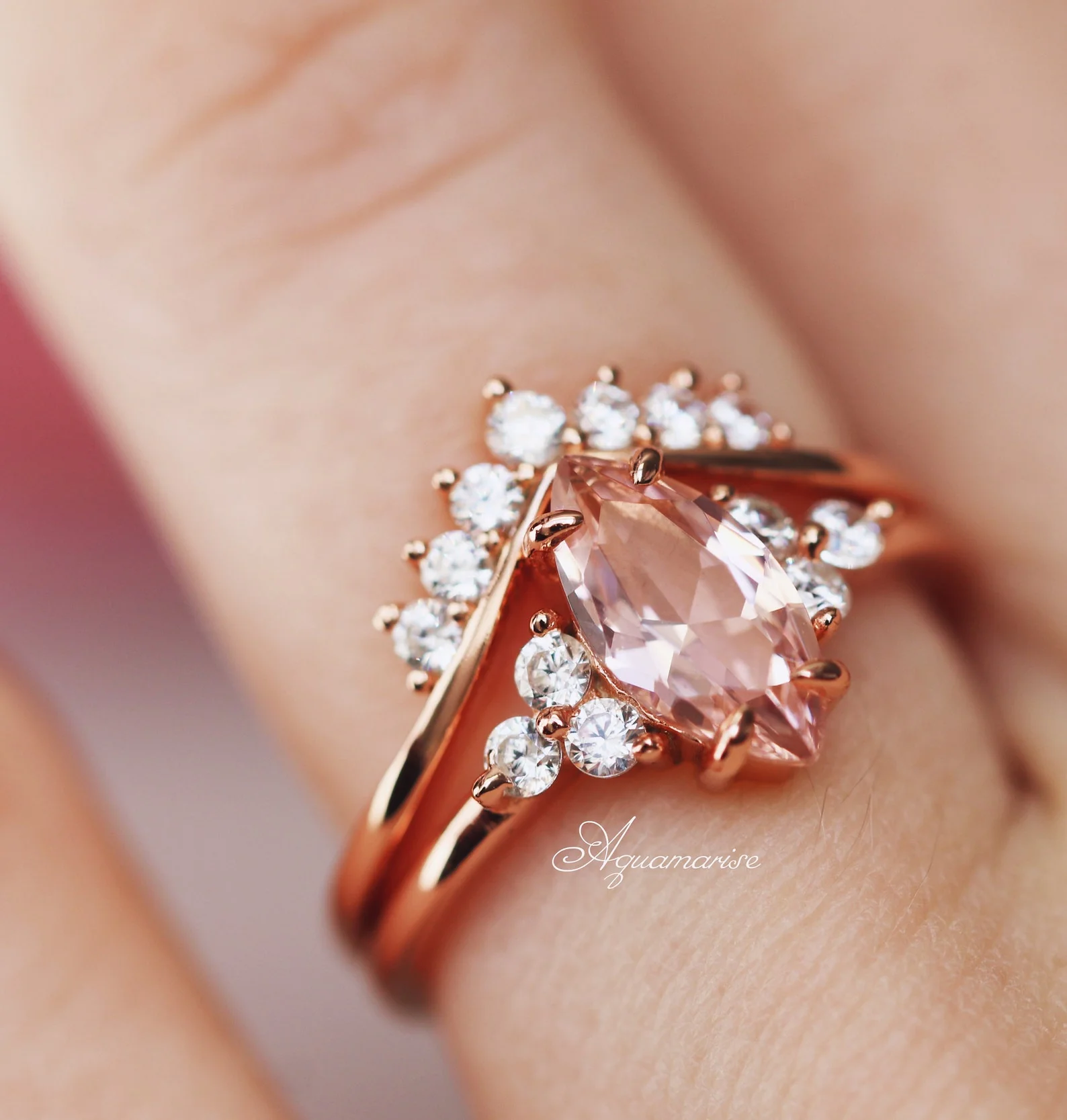 Petite Crown Stacking Wedding Band in 14K Rose Gold Vermeil - Image 2