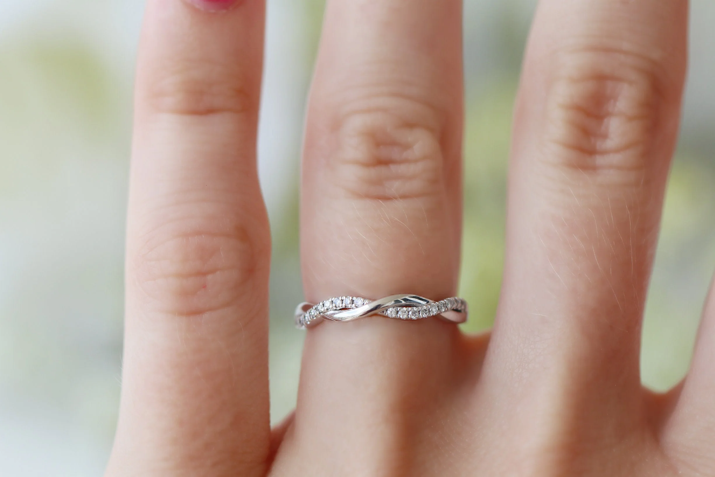Petite Twisted Vine Wedding Band in Sterling Silver - Image 4