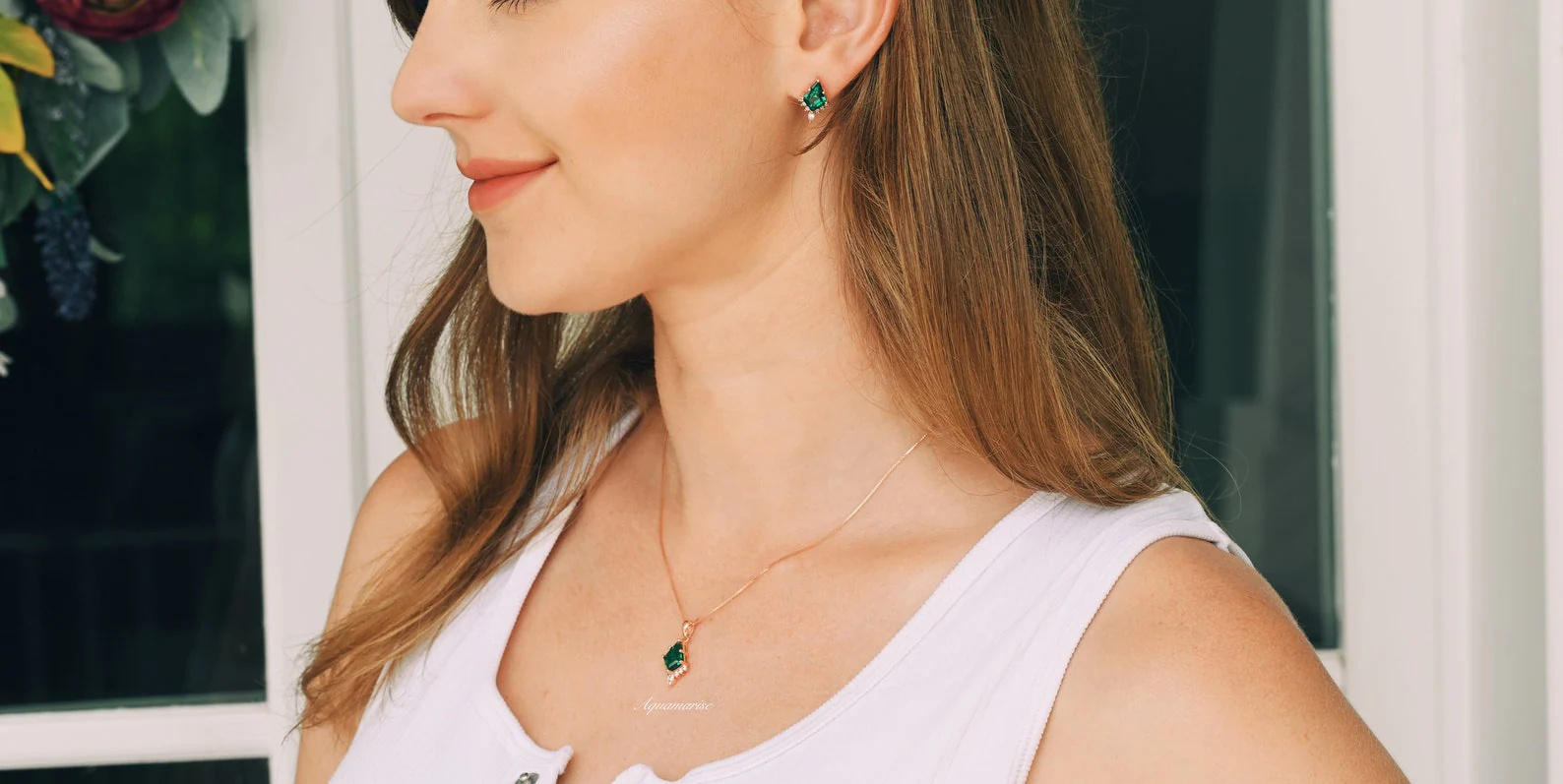 Skye Kite® Lab-Grown Emerald Engagement Ring Set in 14K Solid Rose Gold - Image 6