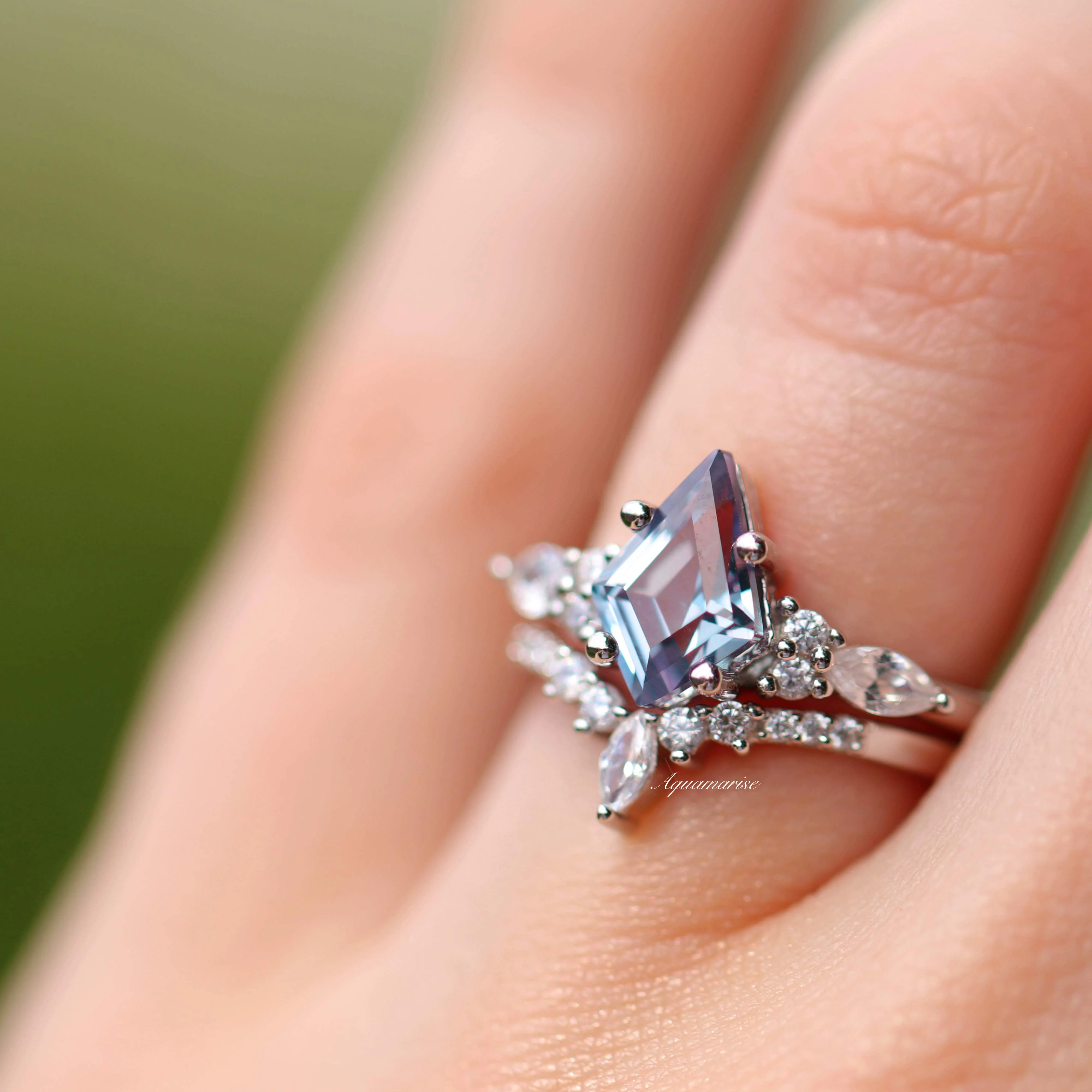 Skye Kite® Alexandrite Engagement Ring Set in 14K White Gold - Image 2