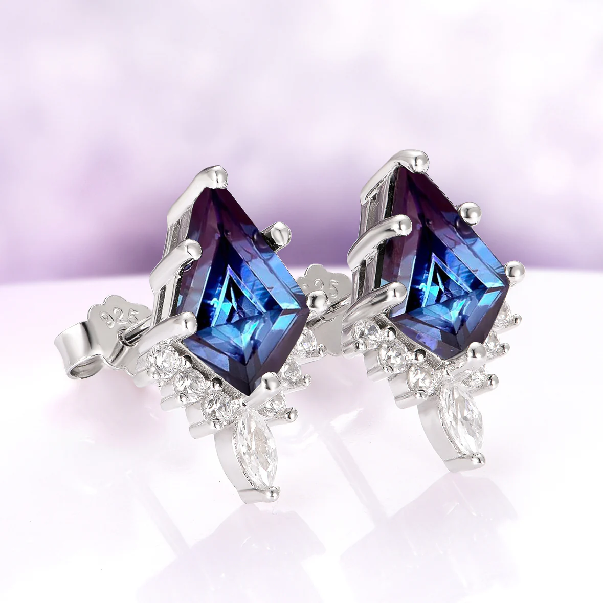 Skye Kite® Alexandrite Stud Earrings in Sterling Silver - Image 2