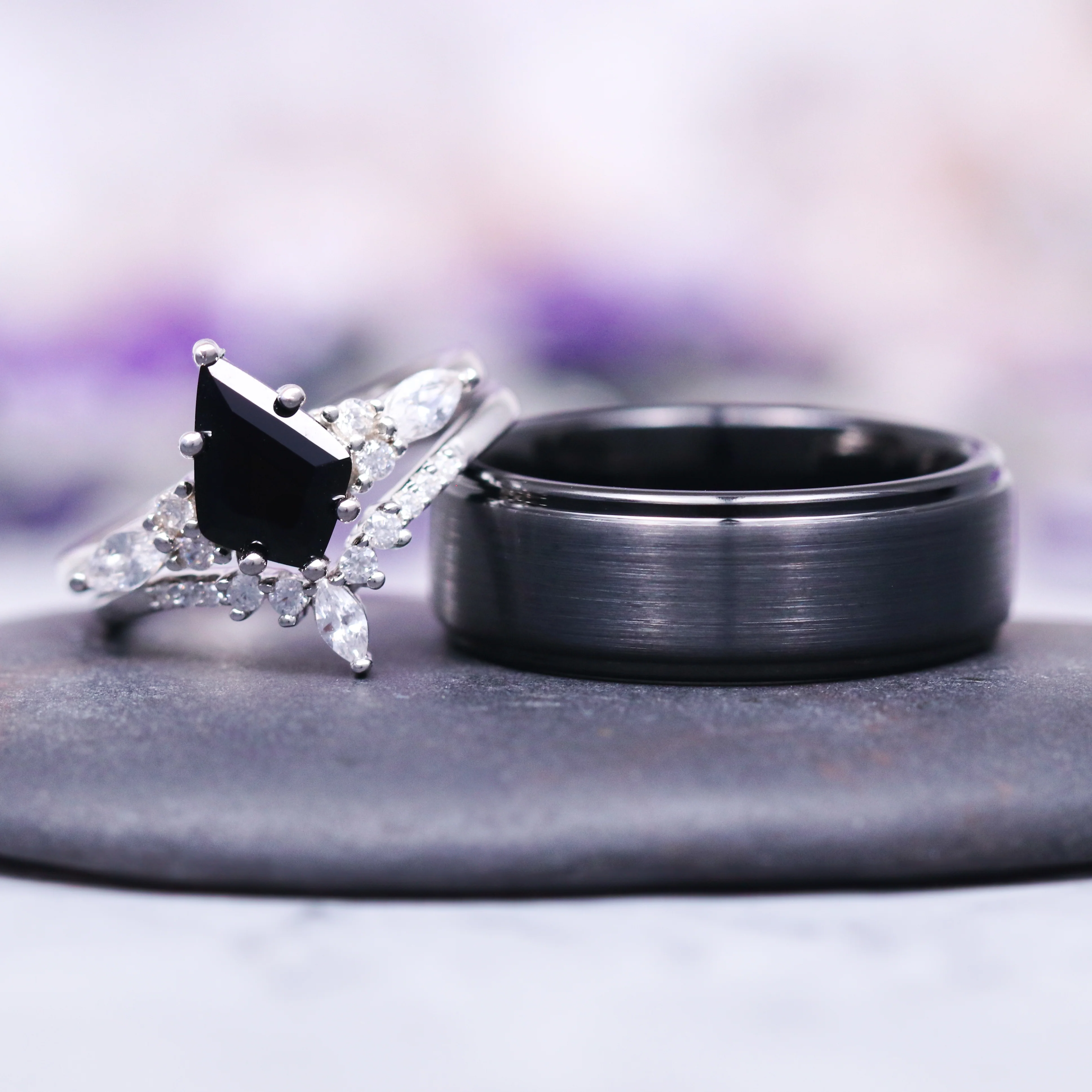 Skye Kiteâ„¢ Black Onyx Couples Ring Set