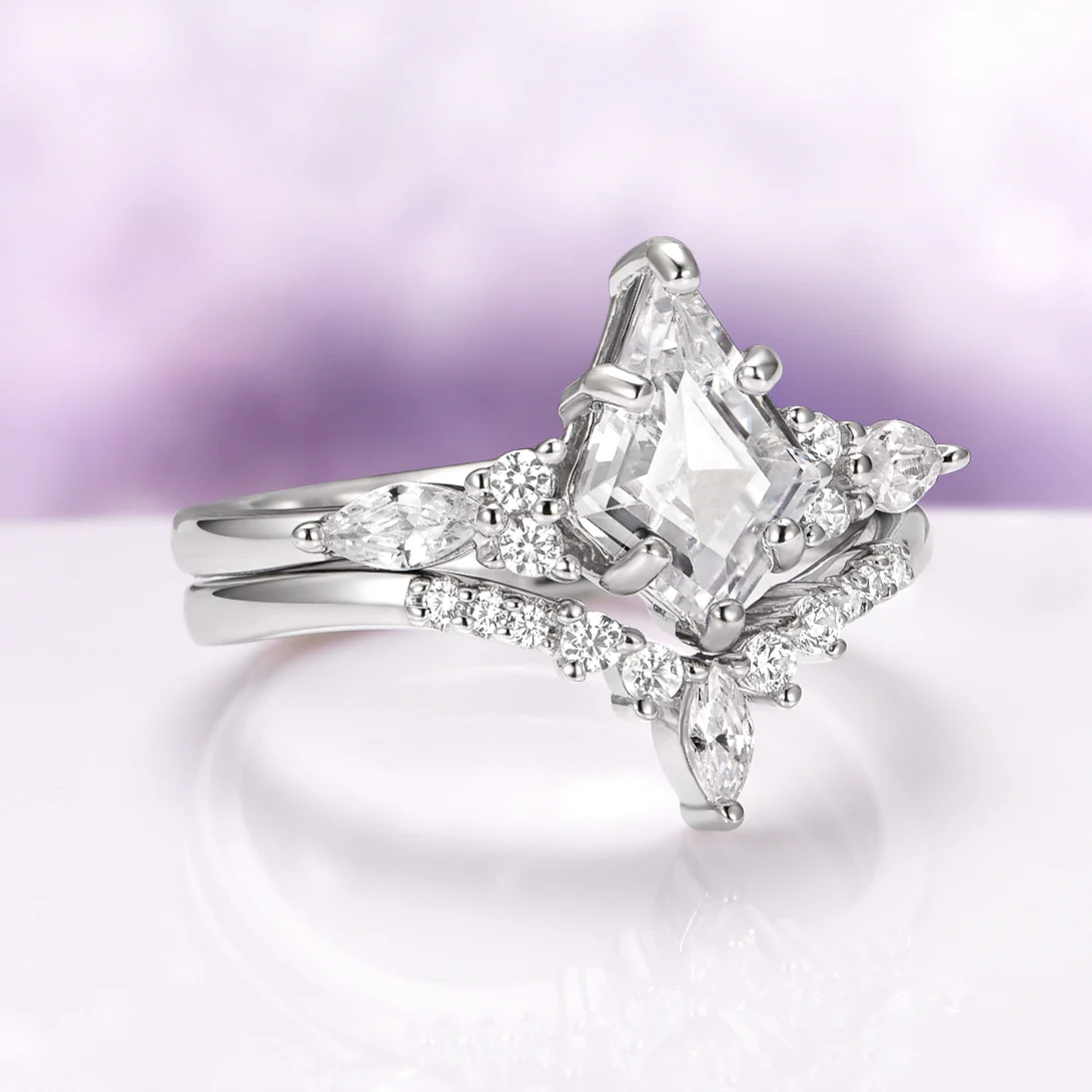 Skye Kite® Moissanite Engagement Ring Set in 14K White Gold - Image 5