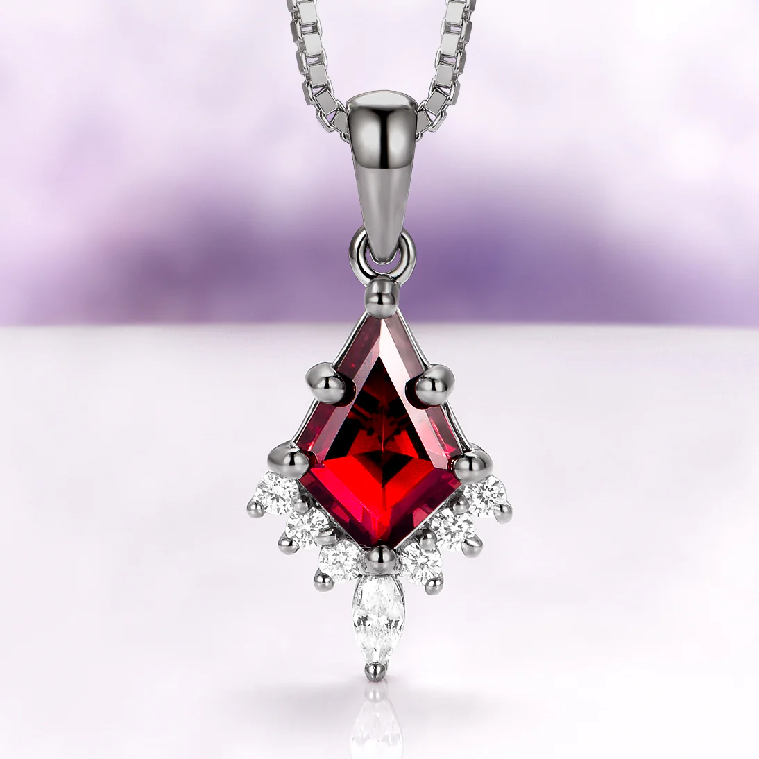 Skye Kite® Natural Red Garnet Necklace in Black Ruthenium