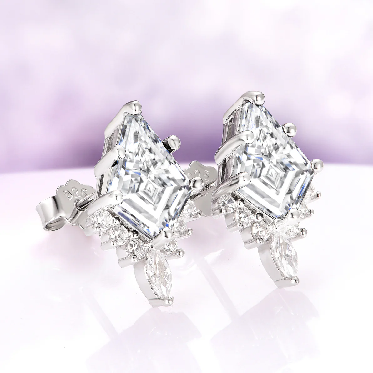 Skye Kite® Simulated Diamond Stud Earrings in Sterling Silver - Image 3