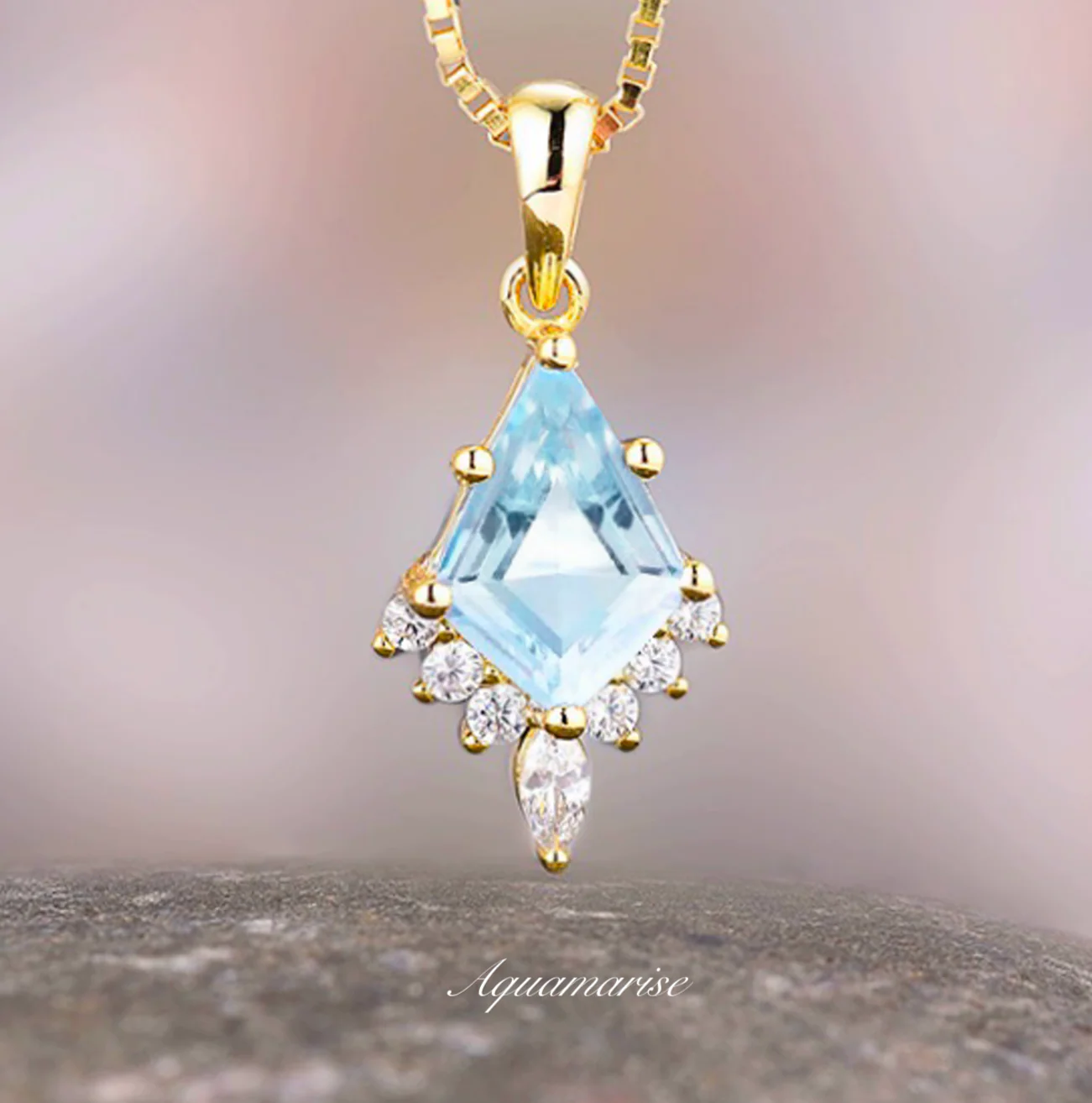 Skye Kite® Aquamarine Necklace in 14K Yellow Gold Vermeil - Image 2