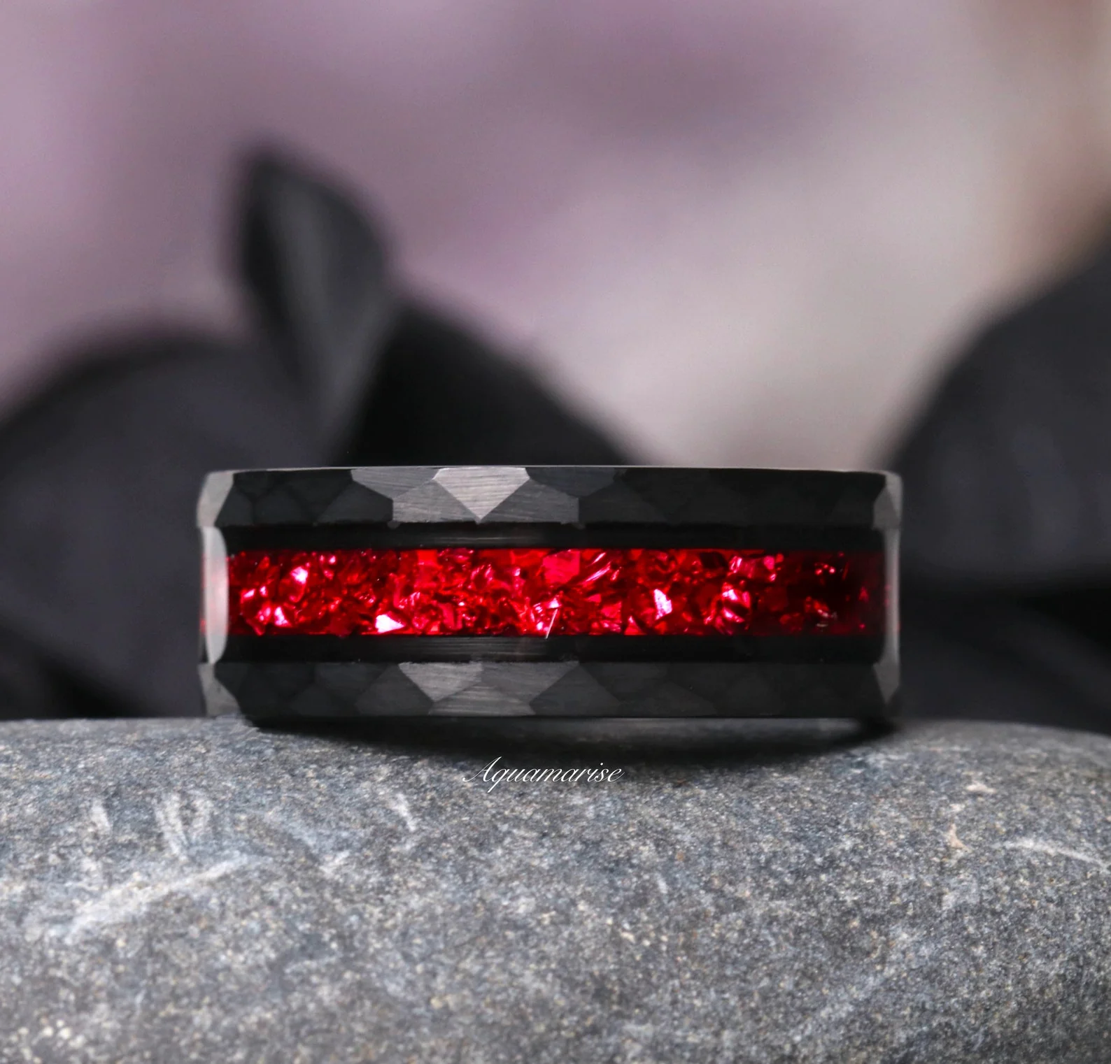 Skye KiteĀ® Natural Red Garnet Couples Ring Set - Image 12