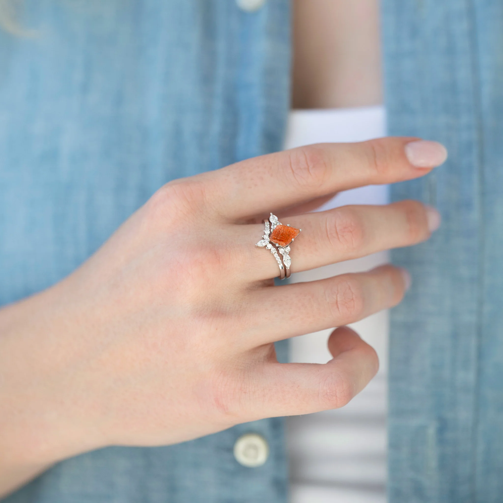 Skye Kite® Natural Sunstone Ring Set in Sterling Silver - Image 3