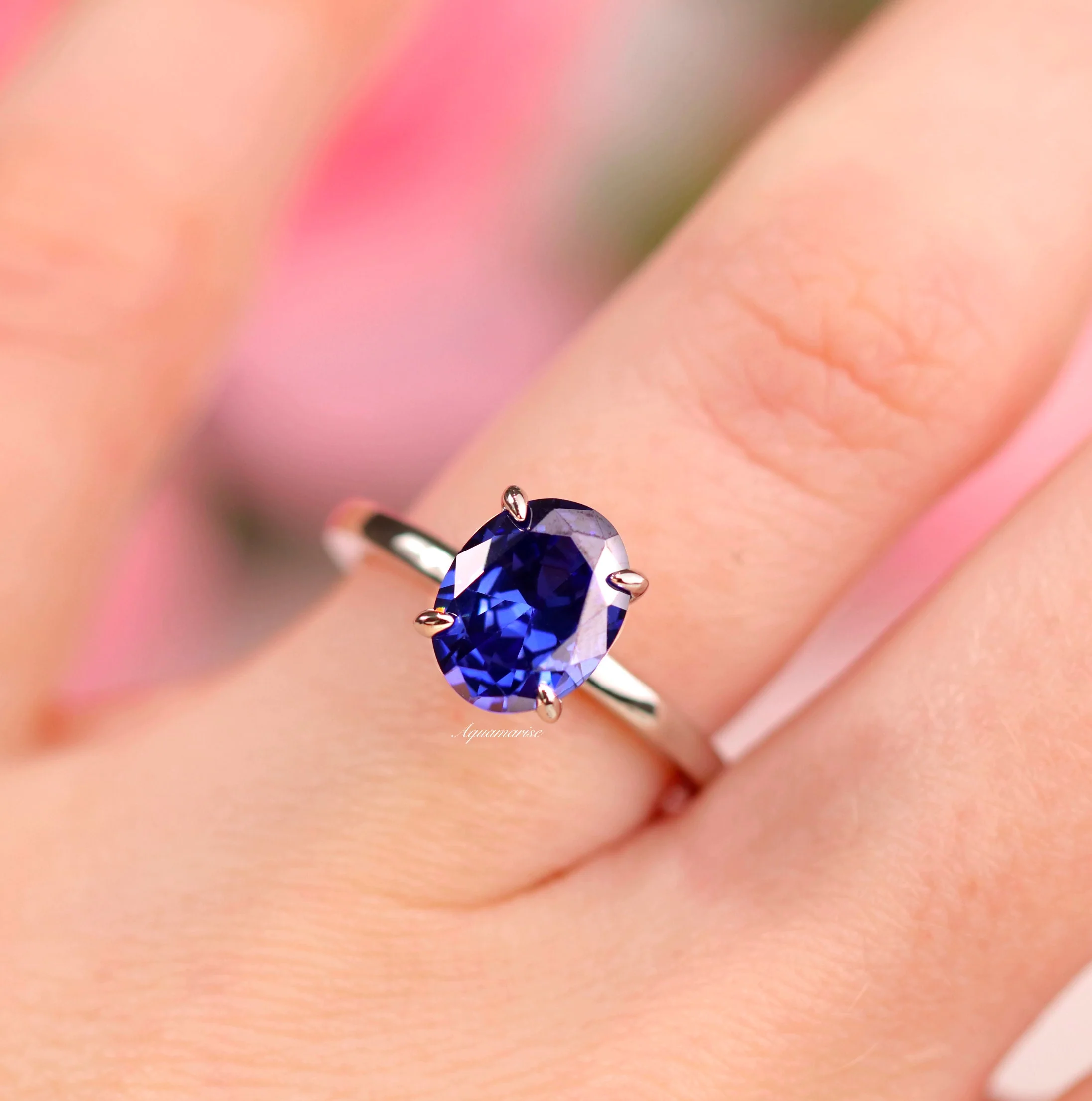 2CT Solitaire Tanzanite Ring- Sterling Silver - Image 4