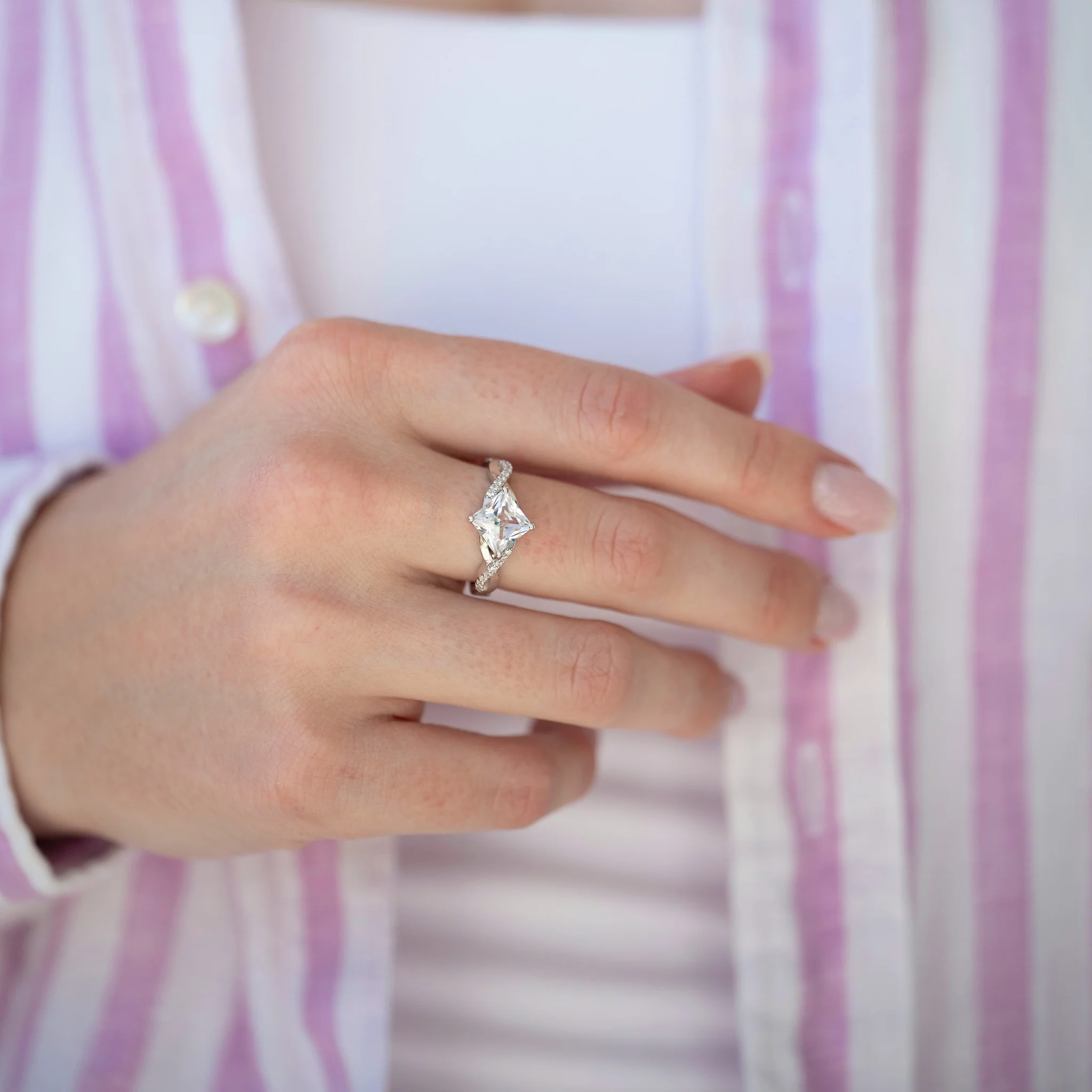 Sophia Lab-Grown Diamond Engagement Ring in 14K White Gold (IGI Certified) - Image 2