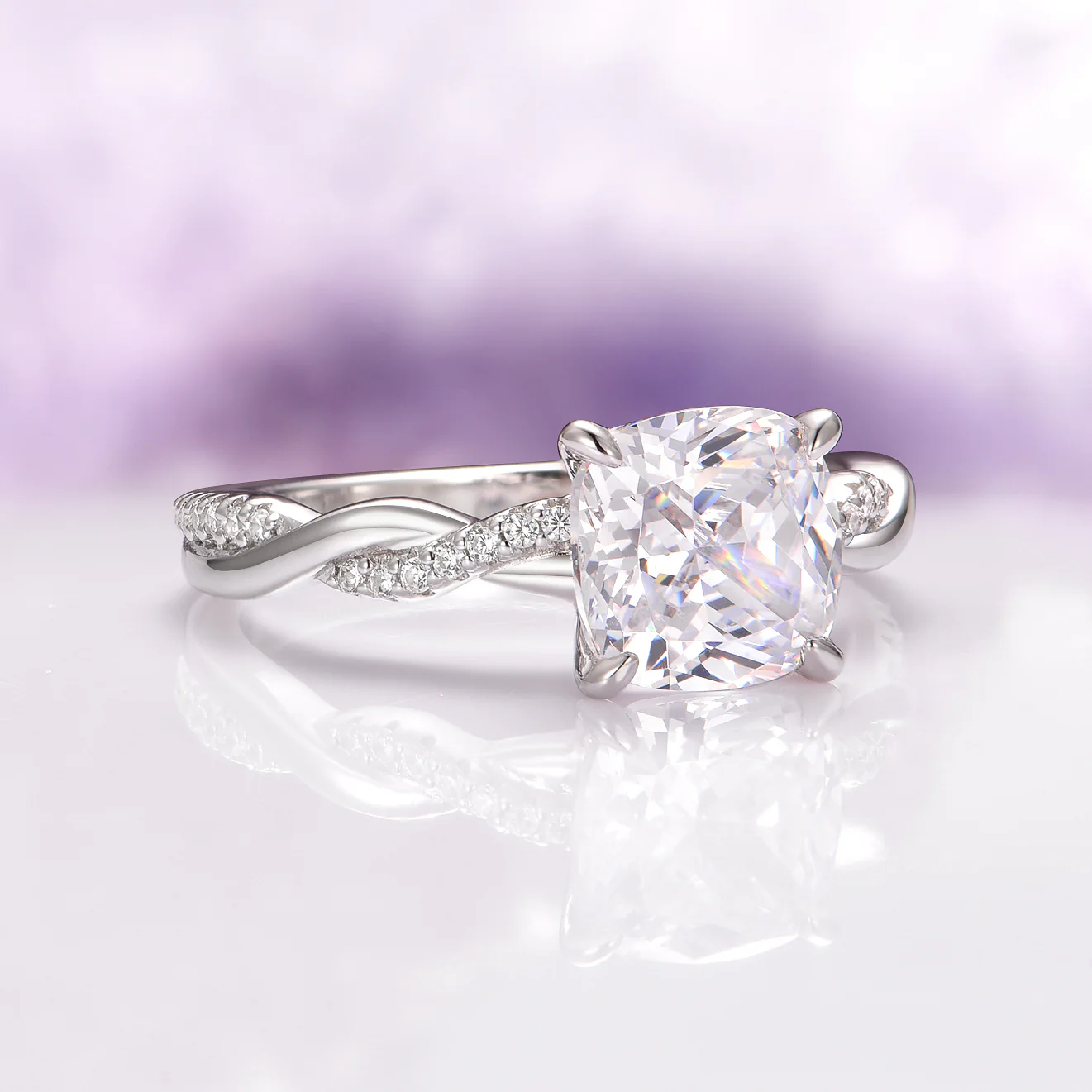 Sophia Lab-Grown Diamond Engagement Ring in 14K White Gold (IGI Certified) - Image 4
