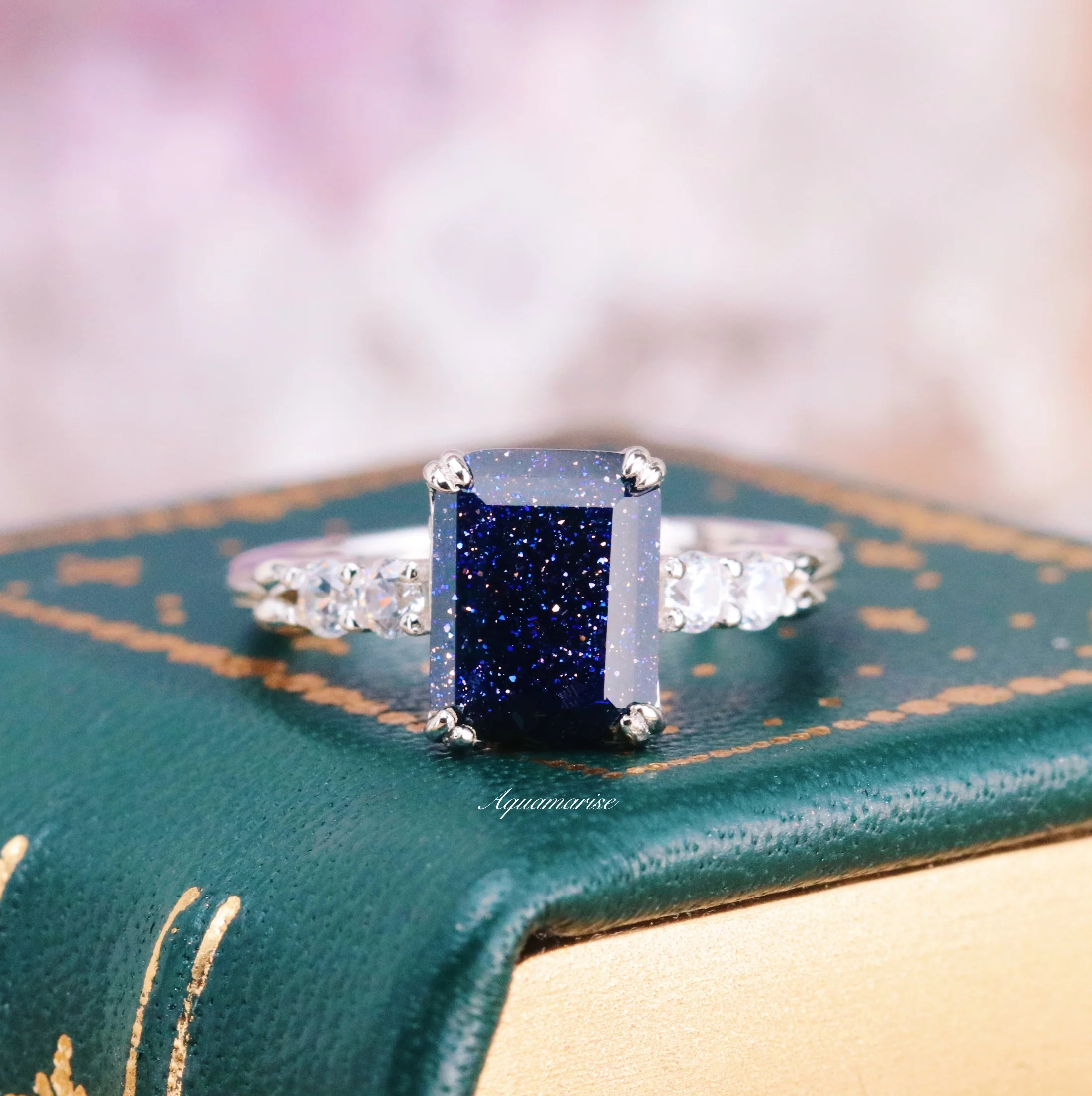 Starry Night Engagement Ring in 14K White Gold - Image 2