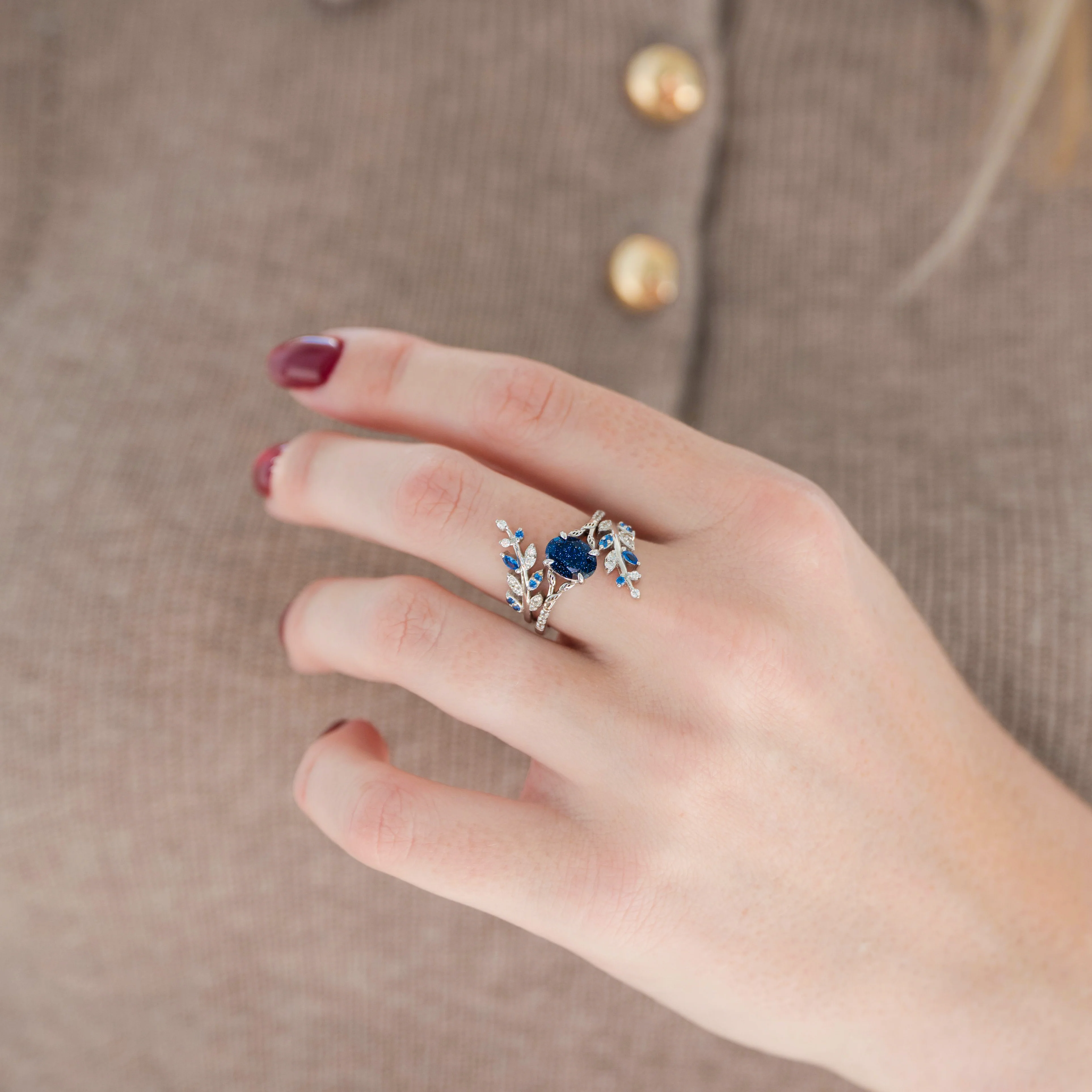 Starry Night & Trees Couples Ring Set - Image 6