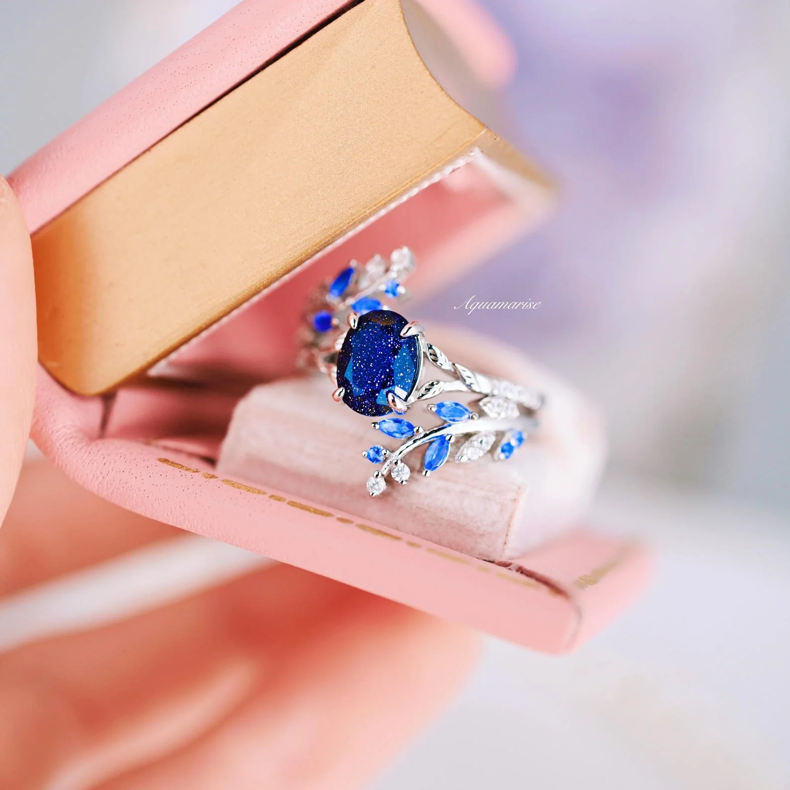 Starry Night & Trees Couples Ring Set - Image 5