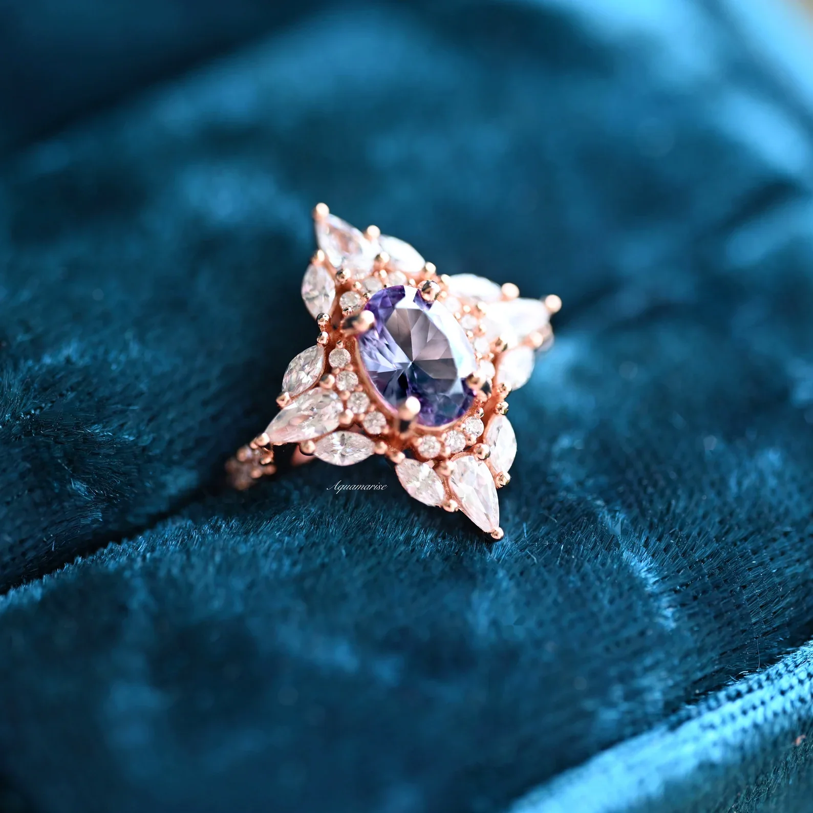 Stella Alexandrite Ring- 14K Rose Gold Vermeil - Image 2