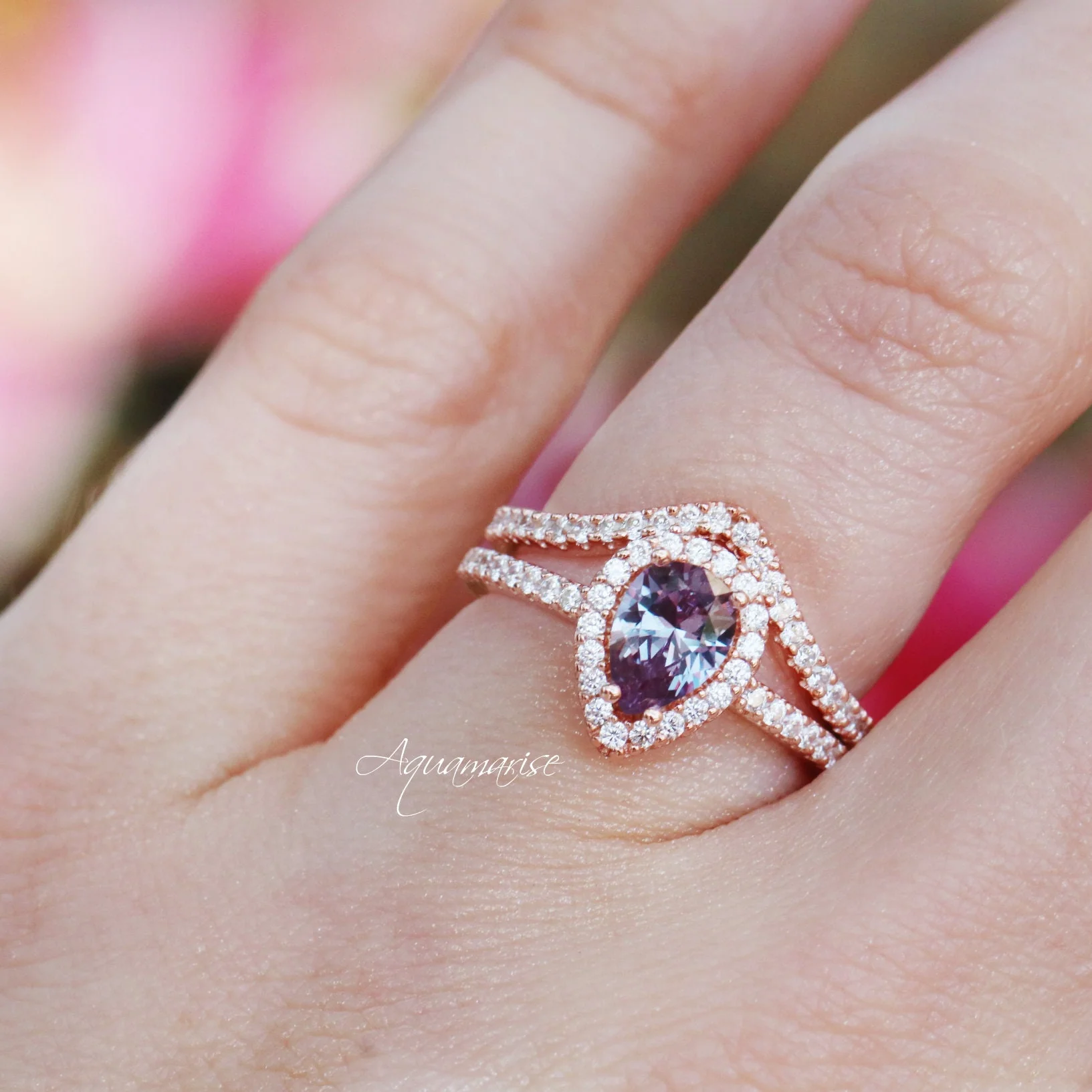 Emily Alexandrite Ring- 14K Rose Gold Vermeil - Image 3