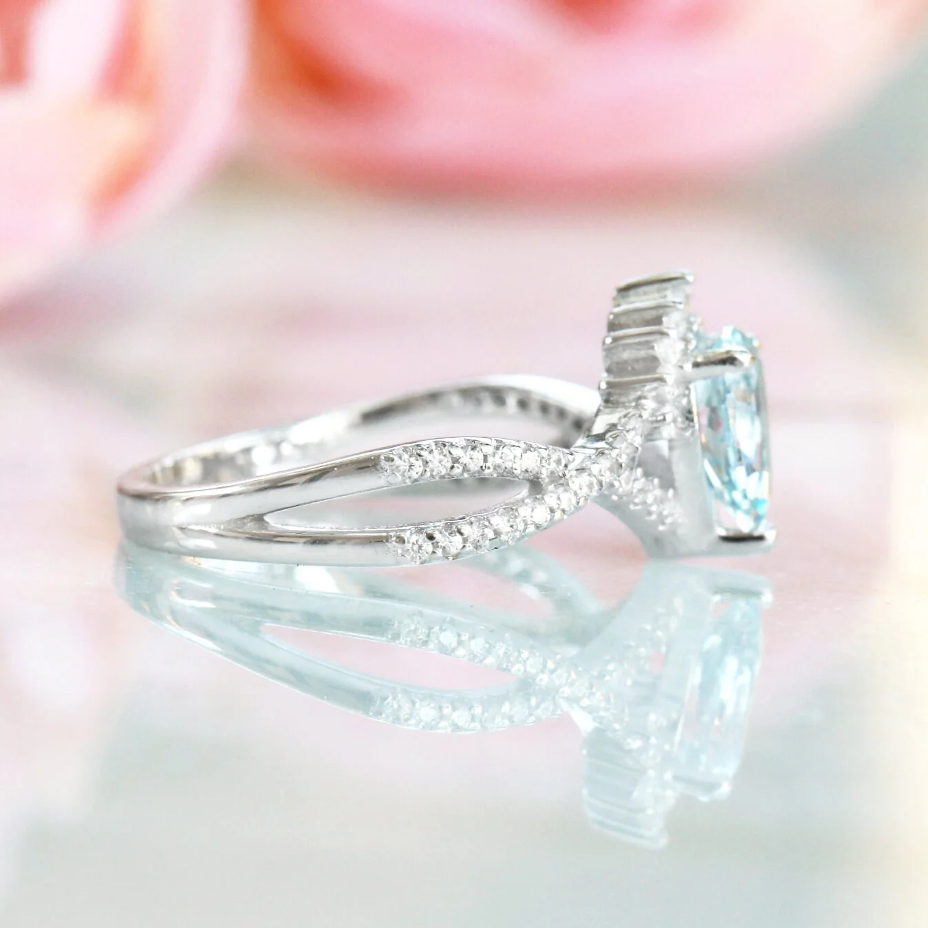 Alice Aquamarine Ring- Sterling Silver - Image 5
