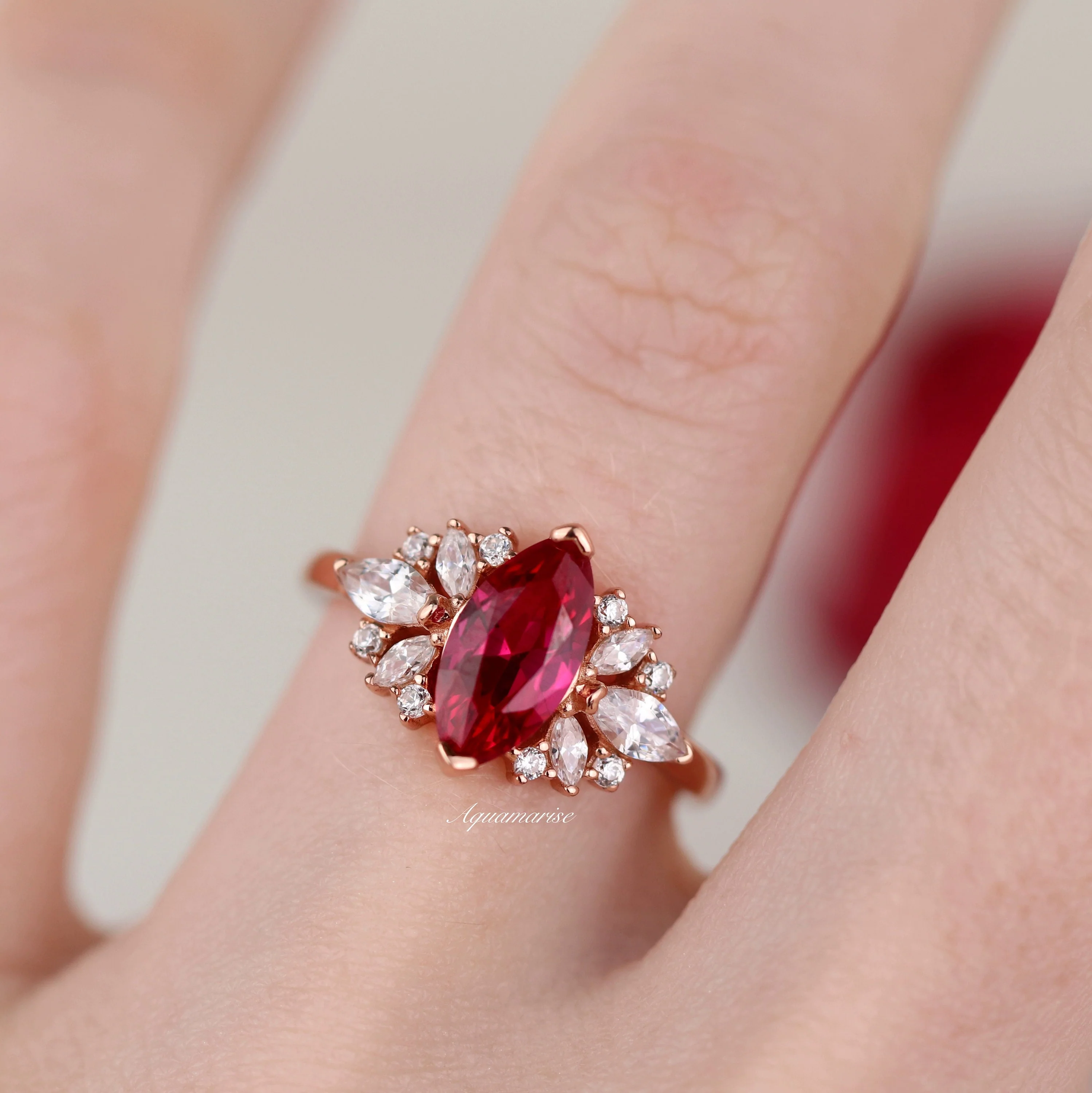 Adeline Ruby Ring- 14K Rose Gold Vermeil - Image 4